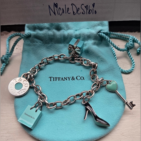 Tiffany & Co. Tiffany & Co. Oval Clasping Multi Enamel Charm Bracelet High Heel - Picture 2 of 11